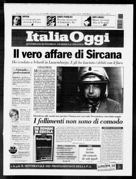 Italia oggi : quotidiano di economia finanza e politica